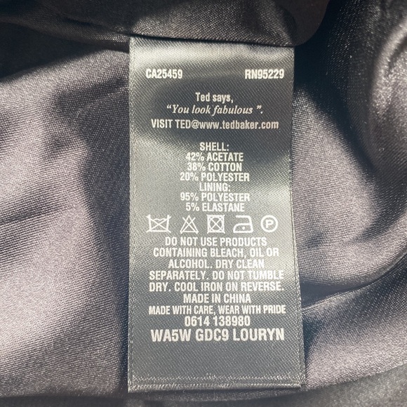 TED BAKER Louryn Palm Pattern Jacquard Dress Size 10 US (Ted Size 4) - Picture 5 of 10